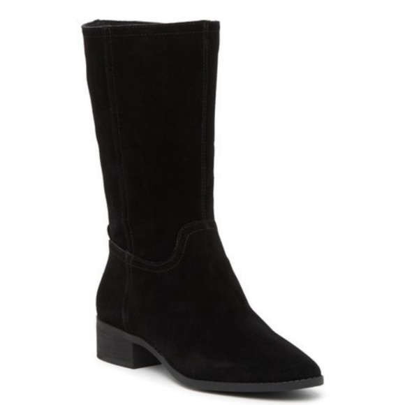 LUCKY BRAND Lefara Suede Black Slouch Ankle Bootie Boot 7 37.5 Western Leather - Picture 9 of 9